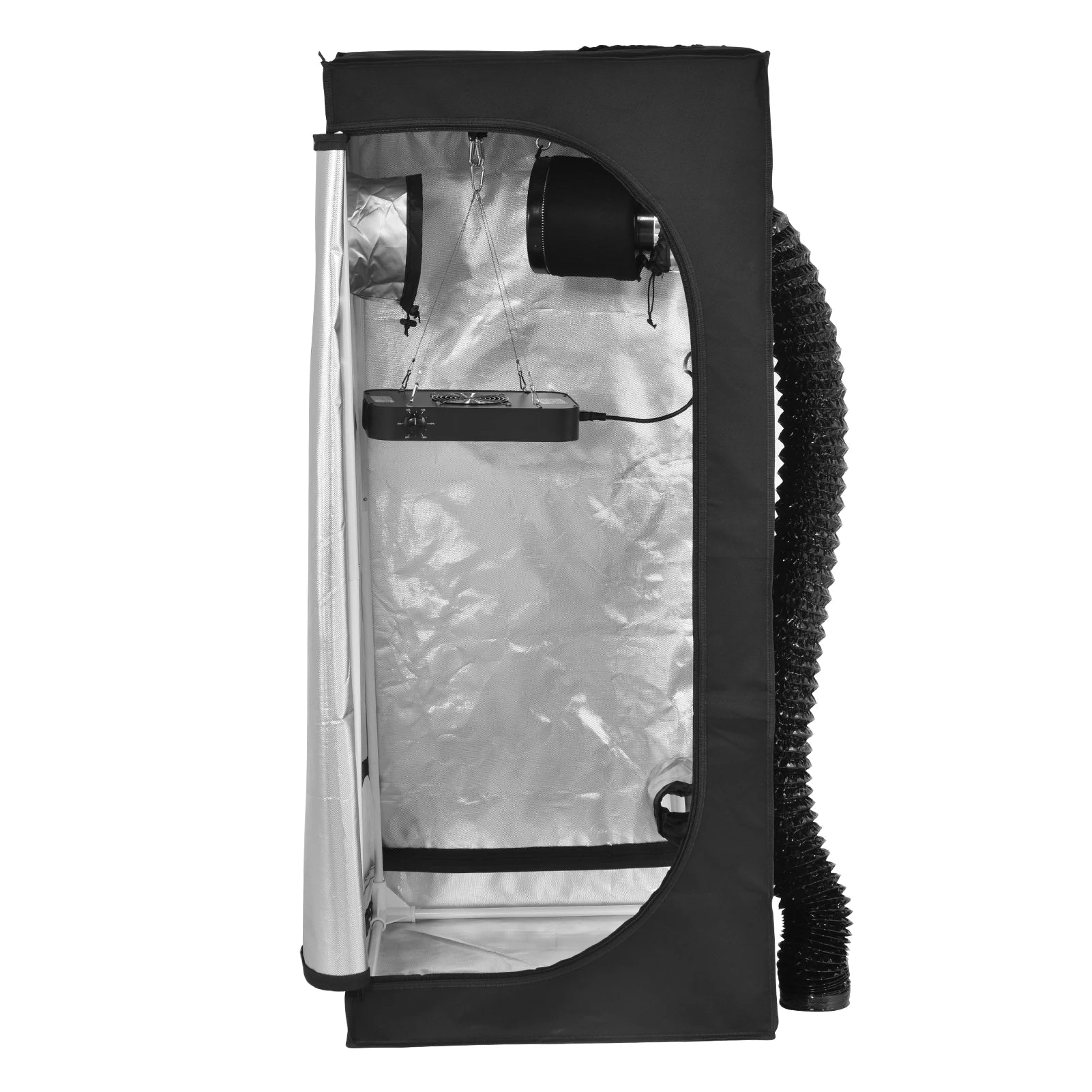 Growzelt Komplettset mit LED Vollspektrum Lampe, Lüfter & Aktivkohlefilter