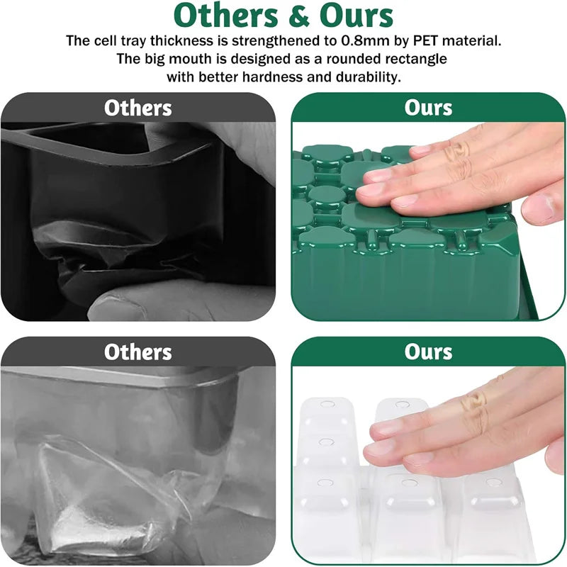 5er Set Anzuchtboxen – 12-Zellen Mini-Gewächshaus mit Haube