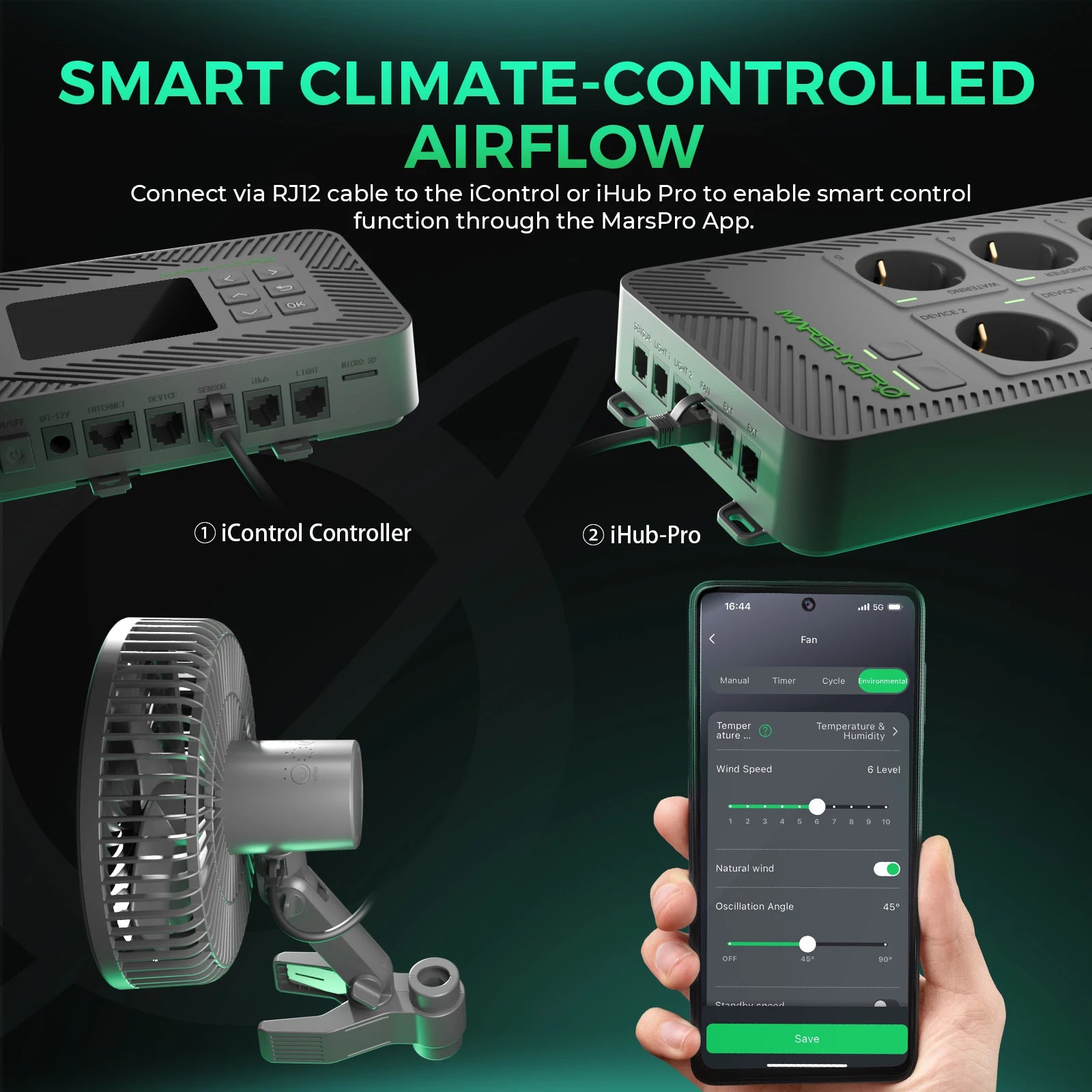 Mars Hydro 6" Auto-Oszillierender Clip-Ventilator