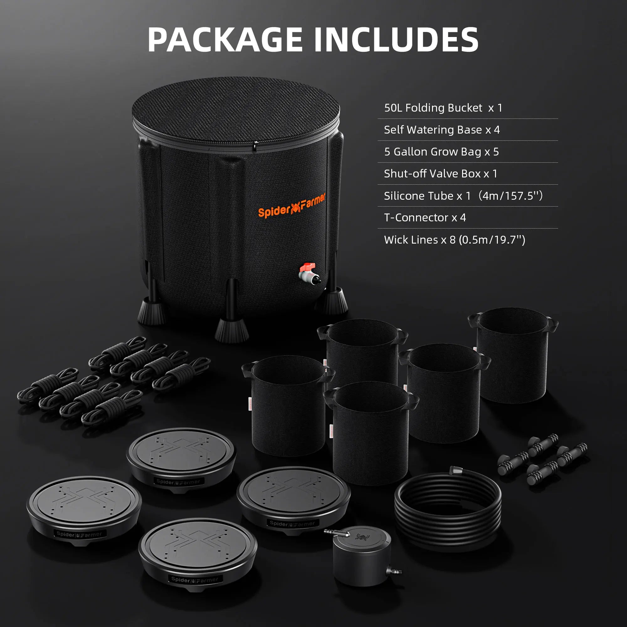 4-Pack Selbstbewässerungs-System mit 50L Wassertank