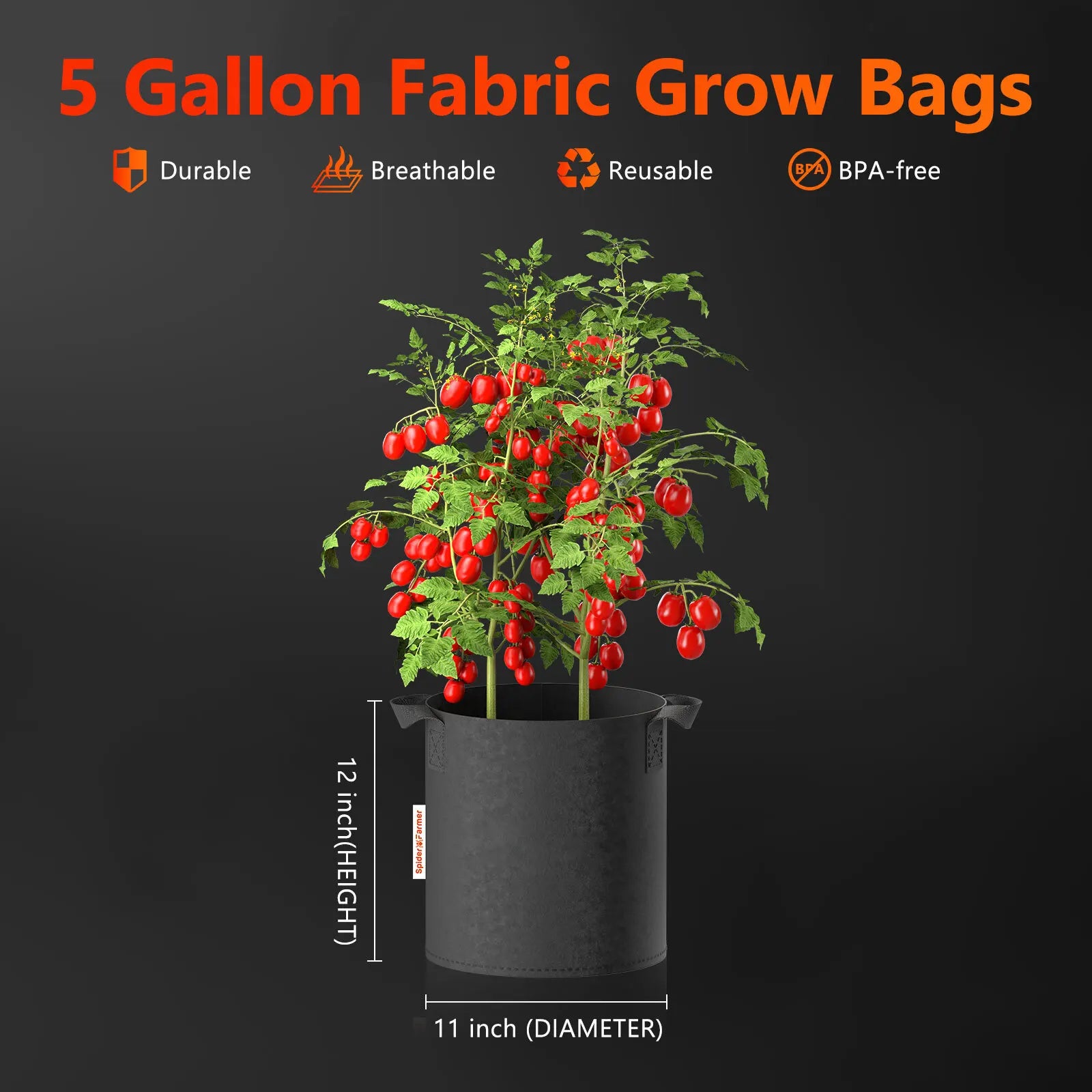 5er-Set Grow Bags 20L/40L