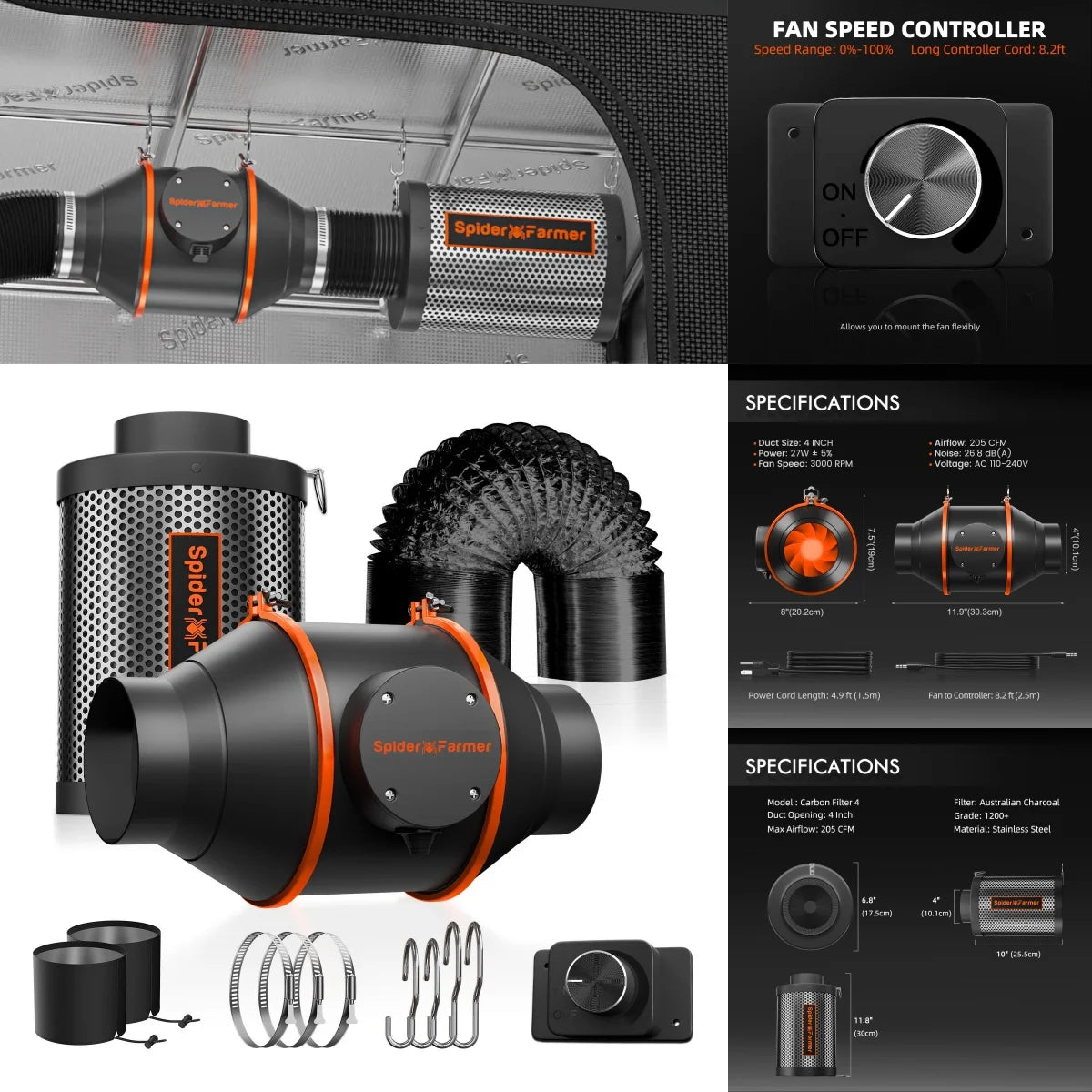 70×70×160 cm GrowBox Komplett-Set