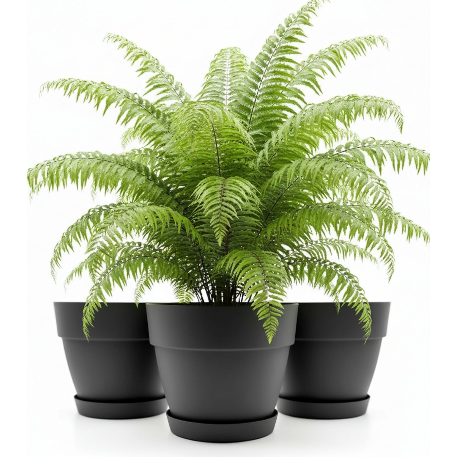 FLINKO 3er Set Blumentöpfe Ø40 cm mit Untersetzer