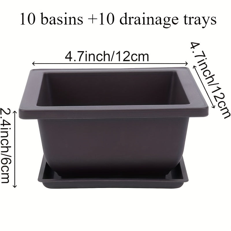 FLINKO 20er Set Retro Pflanztöpfe (10 Töpfe + 10 Untersetzer)