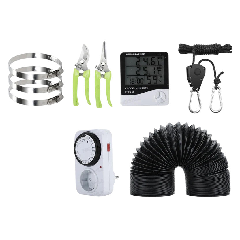 Indoor Growing Set mit Thermometer, Hygrometer, Timer & Zubehör